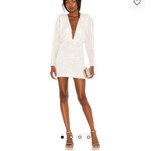 Revolve Nookie White Sequin Dress XS